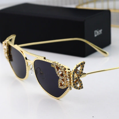 Catwalk Metal Butterfly Irregular Sunglasses