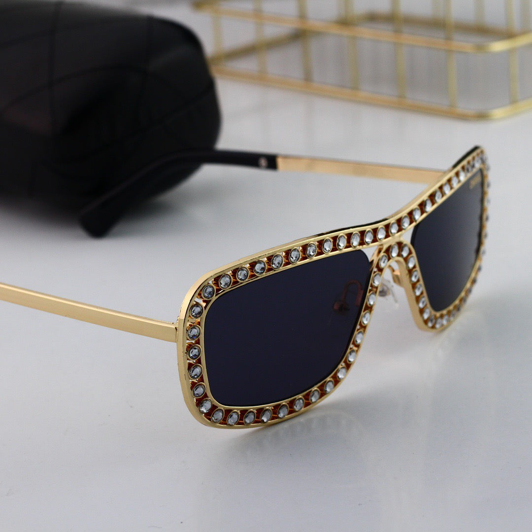 Fashionable Full-Diamond Visor Sunglasses