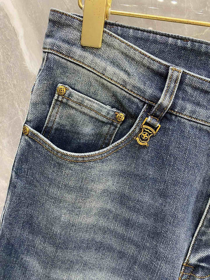 24SS Multifunction back pocket letter jeans