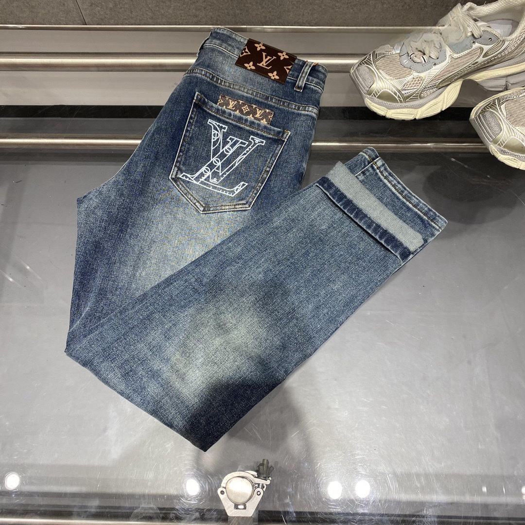 24SS Multifunction back pocket letter jeans