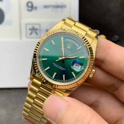 Unisex Yellow gold - Green dial - 36mm