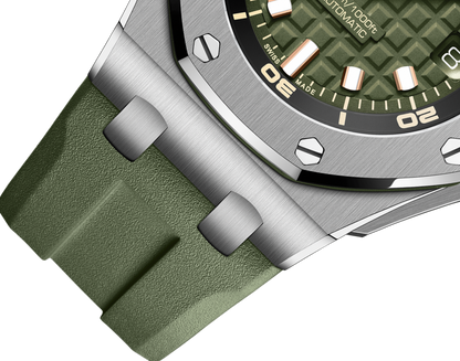 Green Rubber Strap 904L Steel - Automatic - 42mm