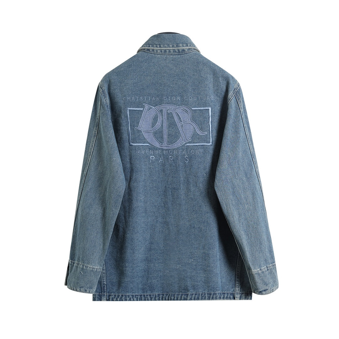 24FW Cannage Embroidered Denim Jacket