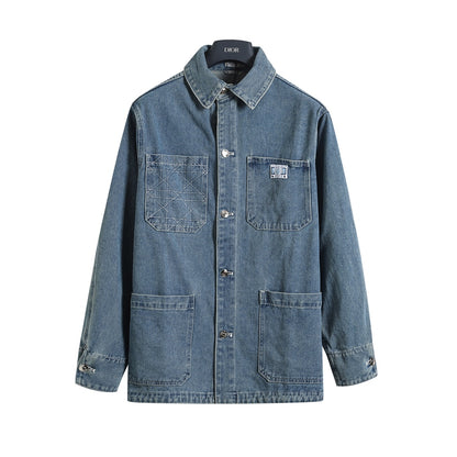 24FW Cannage Embroidered Denim Jacket