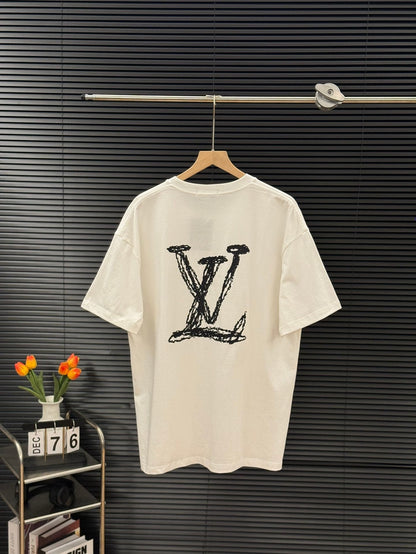 T-shirt with twill letter watermark