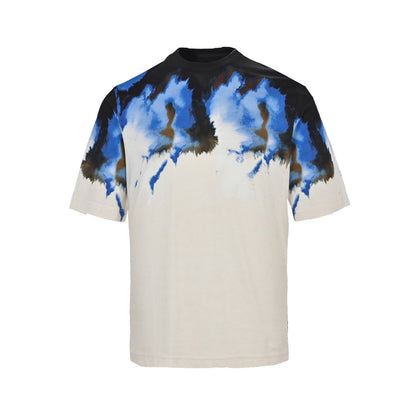 splash-ink tie-dye short sleeves