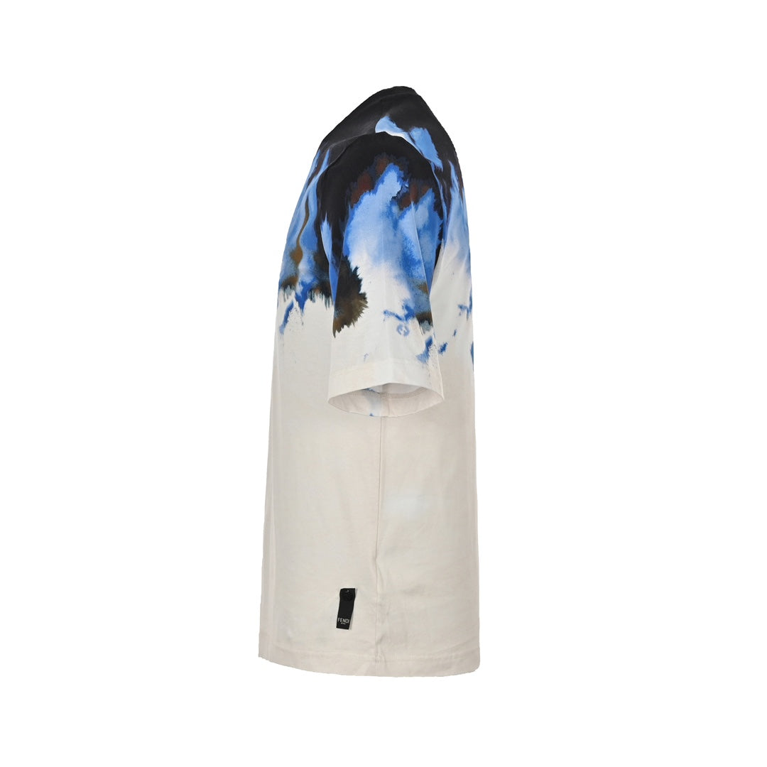 splash-ink tie-dye short sleeves