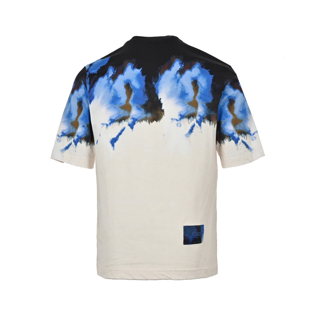 splash-ink tie-dye short sleeves