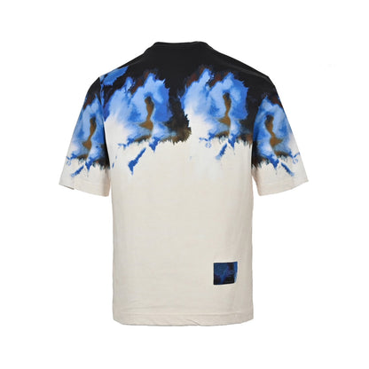 splash-ink tie-dye short sleeves