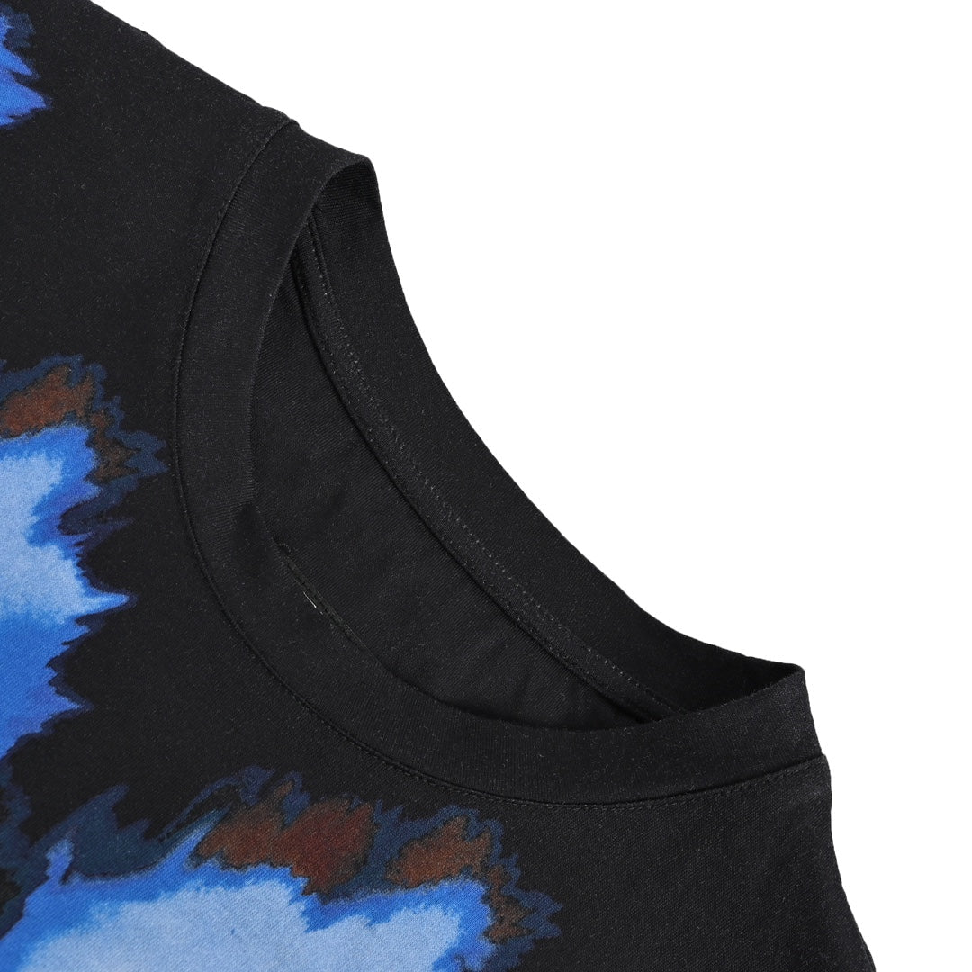 splash-ink tie-dye short sleeves