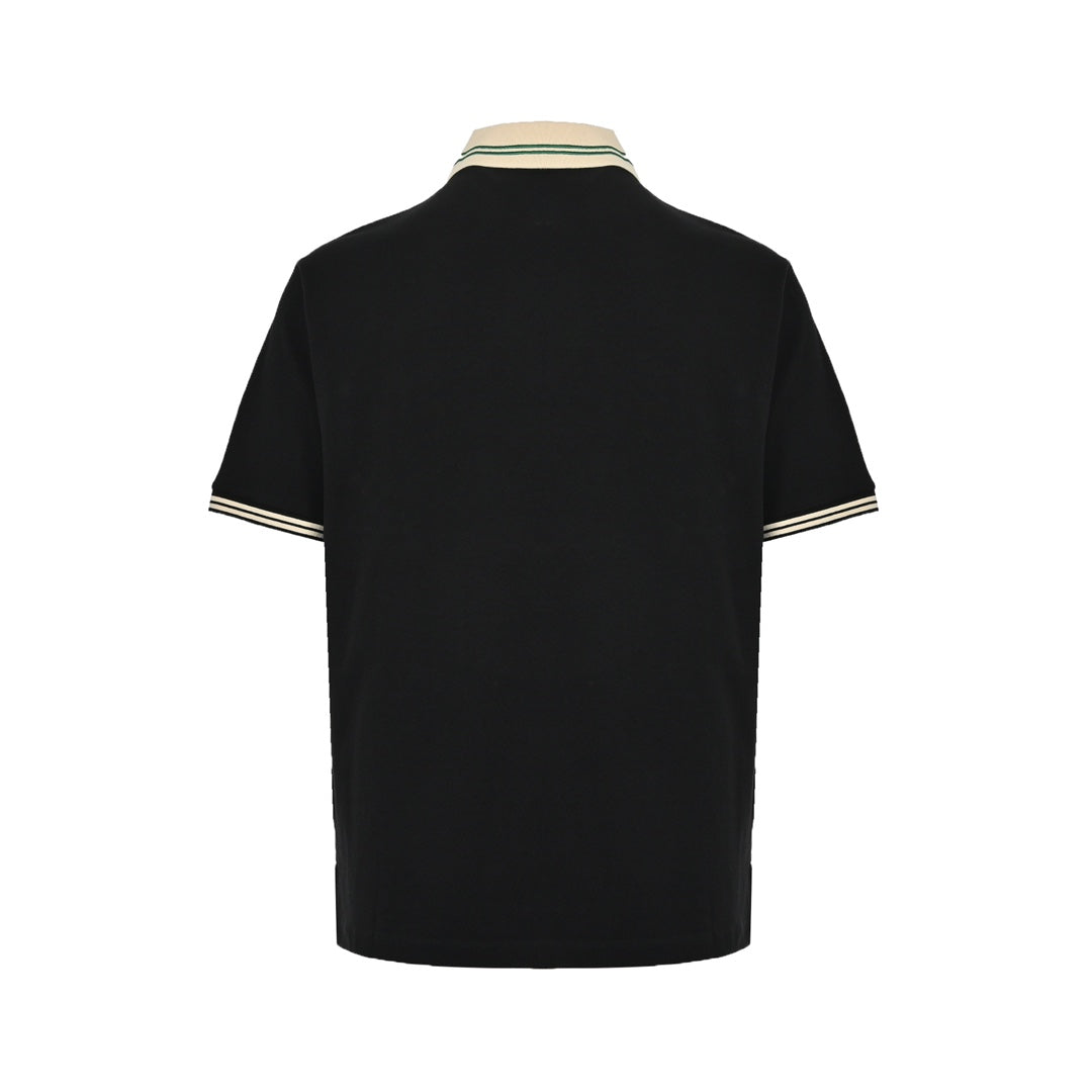 Polo Short Sleeve with Double G Embroidery on Classic Neckline