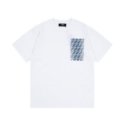 Double FF Letter Pocket Print T Shirt