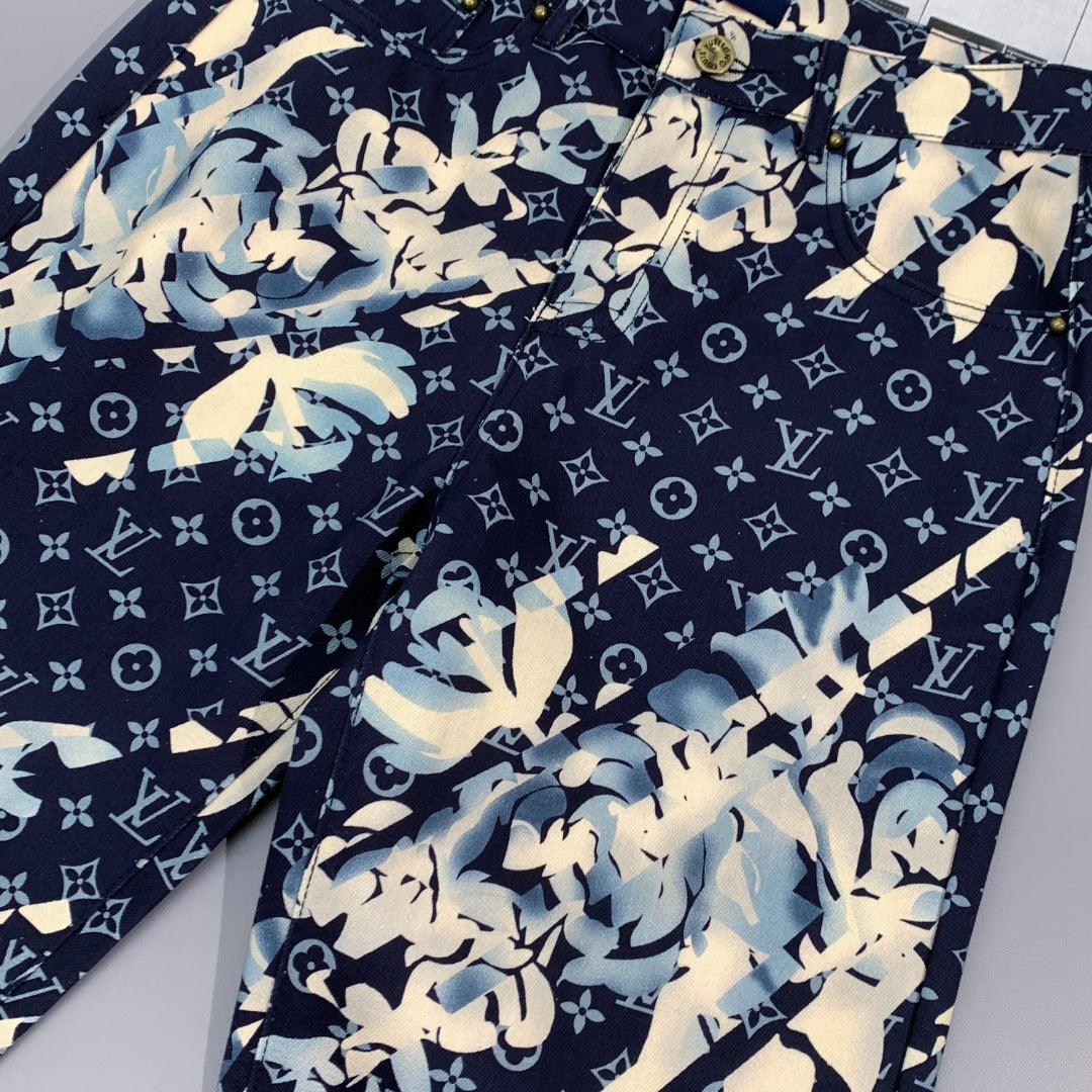 Floral Denim All Over Print Jeans