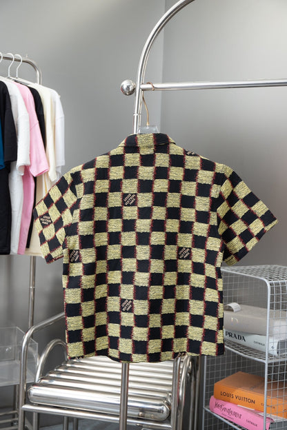 Checkered Short Sleeve Jacket