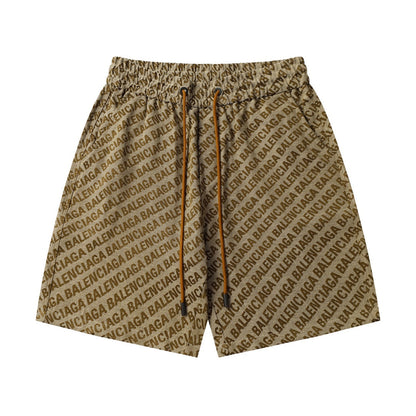 All Over Print Brown Shorts