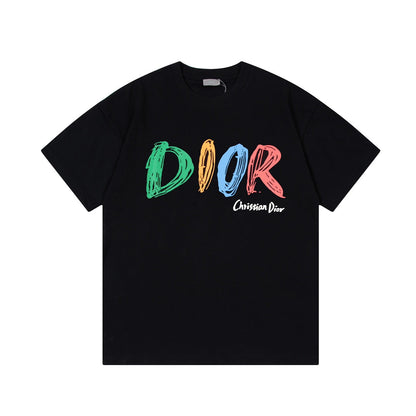 Summer new CD letter printed T-shirt