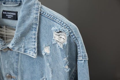 Ripped Denim Loose Jacket