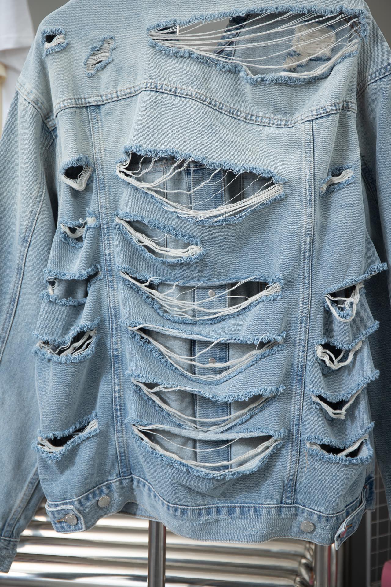 Ripped Denim Loose Jacket