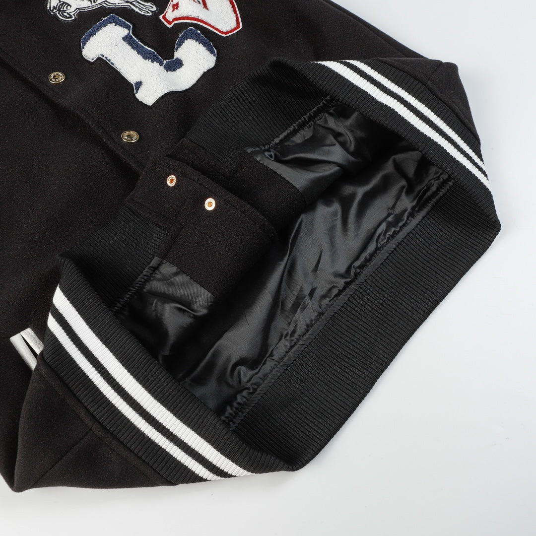 Letter Embroidered Baseball Jacket