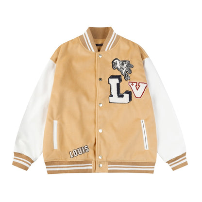 Letter Embroidered Baseball Jacket