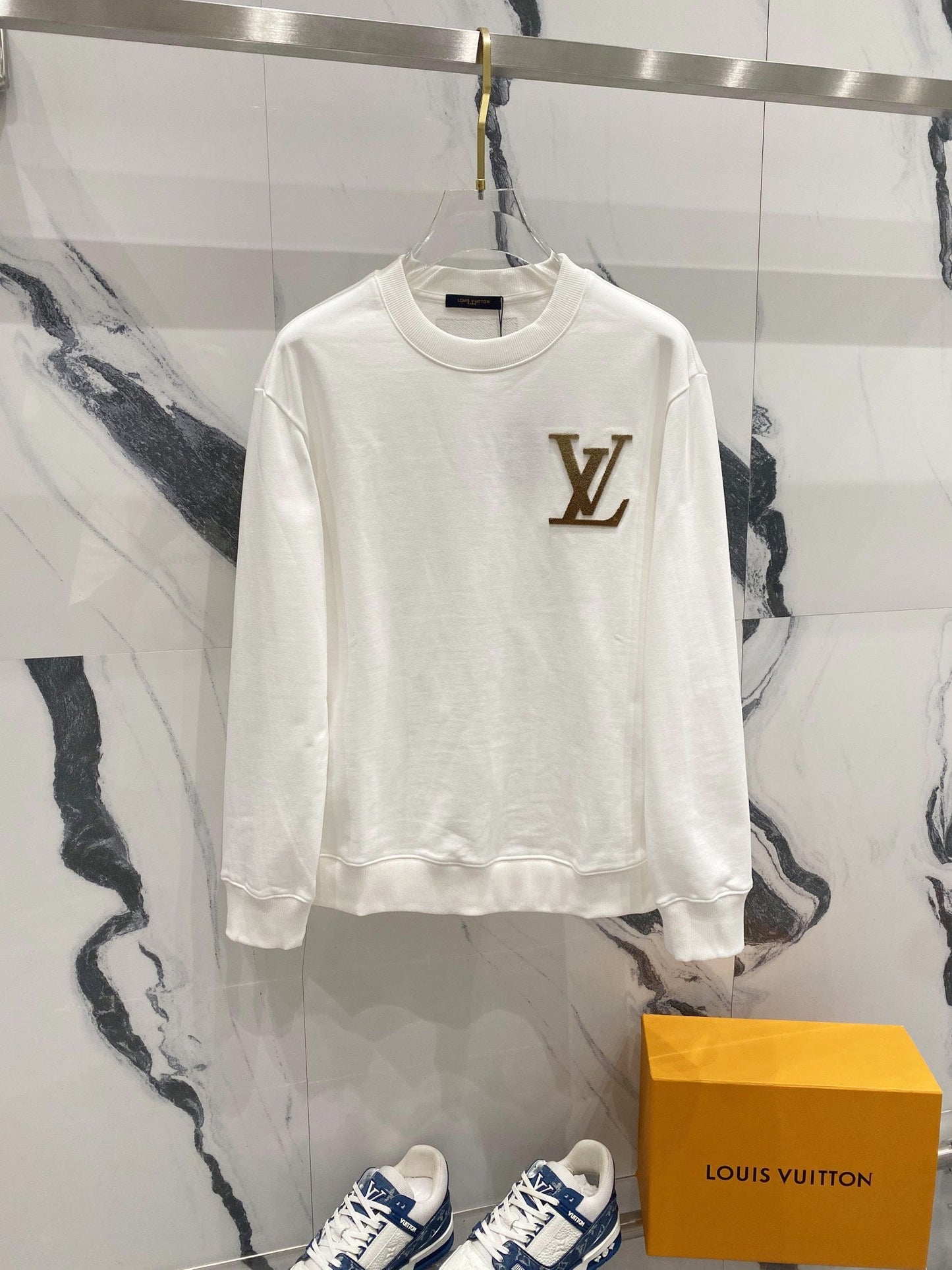 Gold Letter Embroidery Sweatshirt