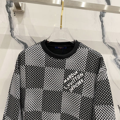 Checkerboard Print Sweatshirt