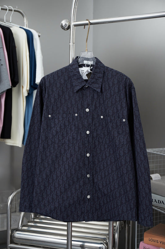 Navy Jacquard Shirt