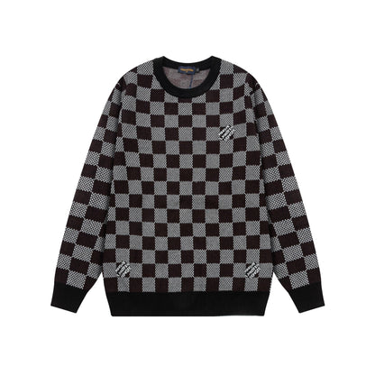 Checkerboard Jacquard Sweater