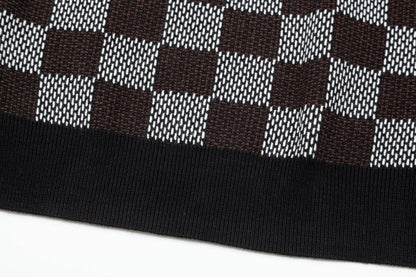 Checkerboard Jacquard Sweater